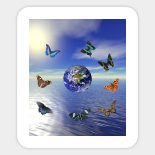 Blue Earth Butterflies Sticker